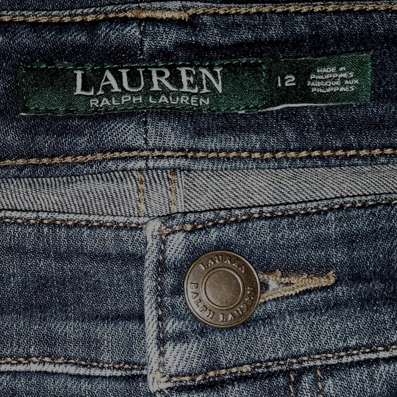 RALPH LAUREN L-RL MODERN STRAIGHT CURVY BLUE JEANS WOMEN'S SIZE 12 - Picture 3 of 5